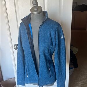 Spyder Women's Textured Blue Sports Jacket Size M